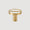Knop 1076 | Messing + Læder | Hvid