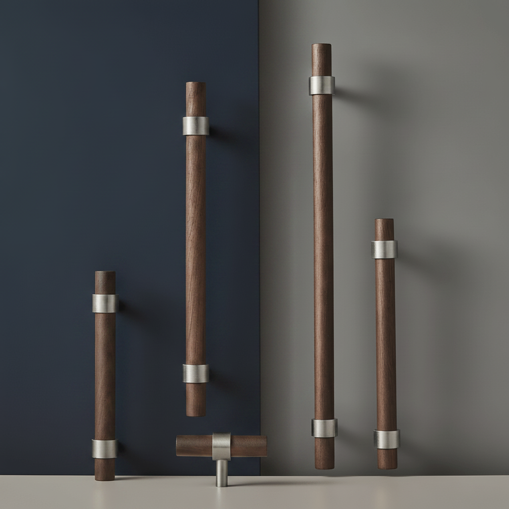 Handgreep CH025W | Notenhout + Nikkel