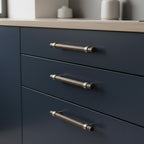 Maniglia CH025W | Noce + Nichel