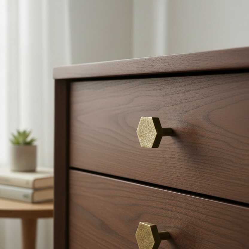 Knop 1055H | Gehamerd | Brons