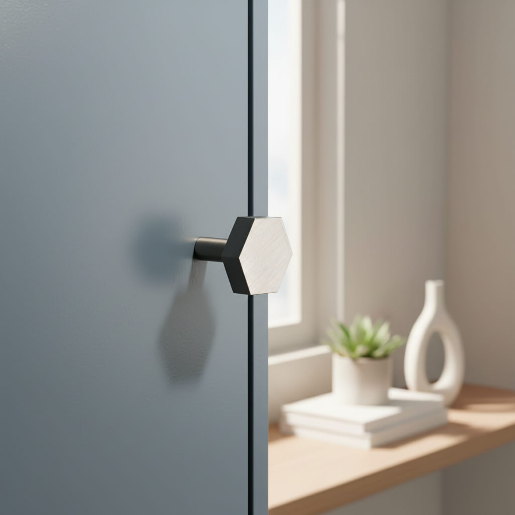 Knop 1055 | Zeshoek | Nikkel
